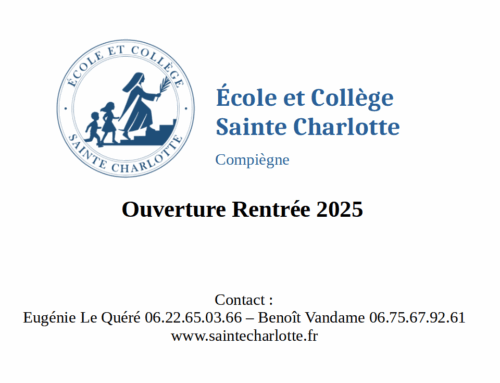 Ouverture de l’école Ste Charlotte à St Éloi